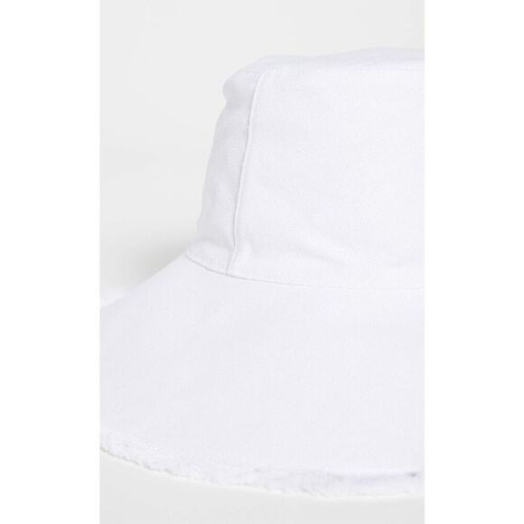 Hat Attack One Size White Packable Canvas Hat Linen Blend SPF Protection Raw Hem - Picture 3 of 6